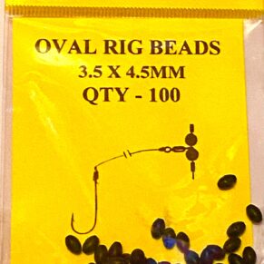 Black 3.5mm x 4.5mm Oval Rig Beads