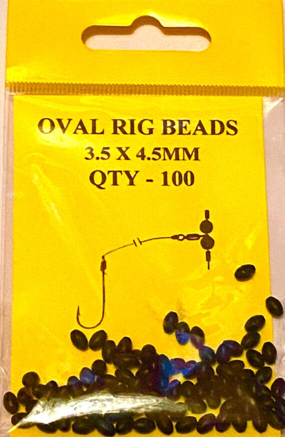 Black 3.5mm x 4.5mm Oval Rig Beads