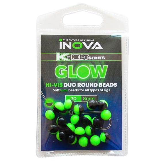 Inova HI-VIS Duo Round GLOW Beads 8mm