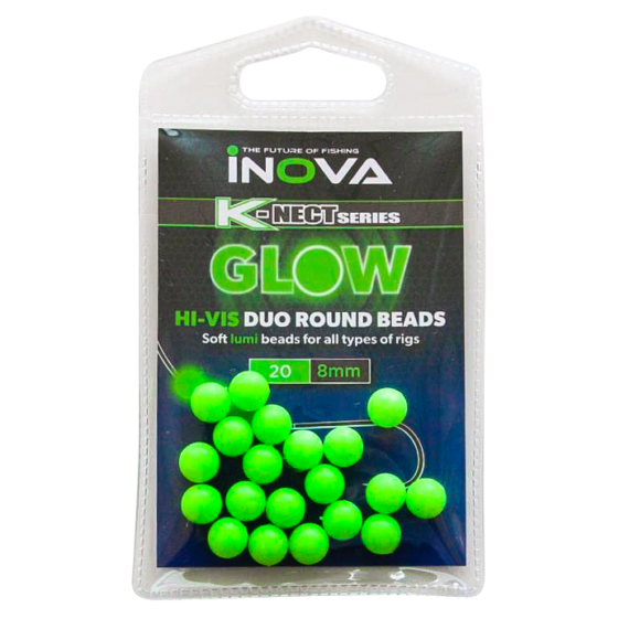 Inova HI-VIS Duo Round GLOW Beads 8mm