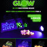 Inova HI-VIS Duo Round GLOW Beads 4mm